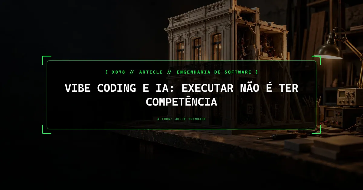 Vibe coding e IA: executar não é ter competência